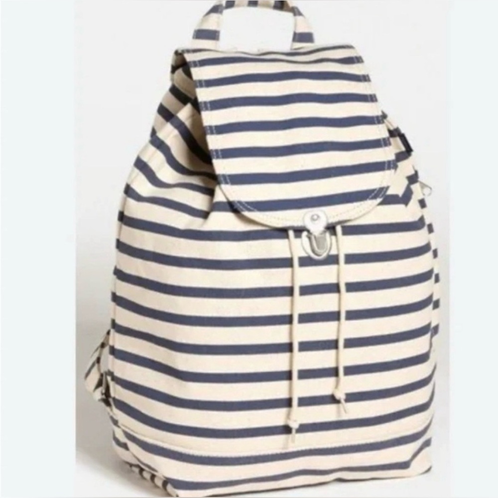 Baggu Striped Canvas Drawstring Backpack